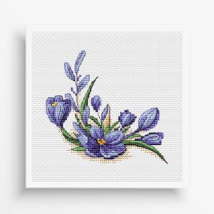 Flower Pattern for Cross Stitch, Spring Embroidery PDF, Green Garden Embroidery PDF, Terrace Digital File Instant Download