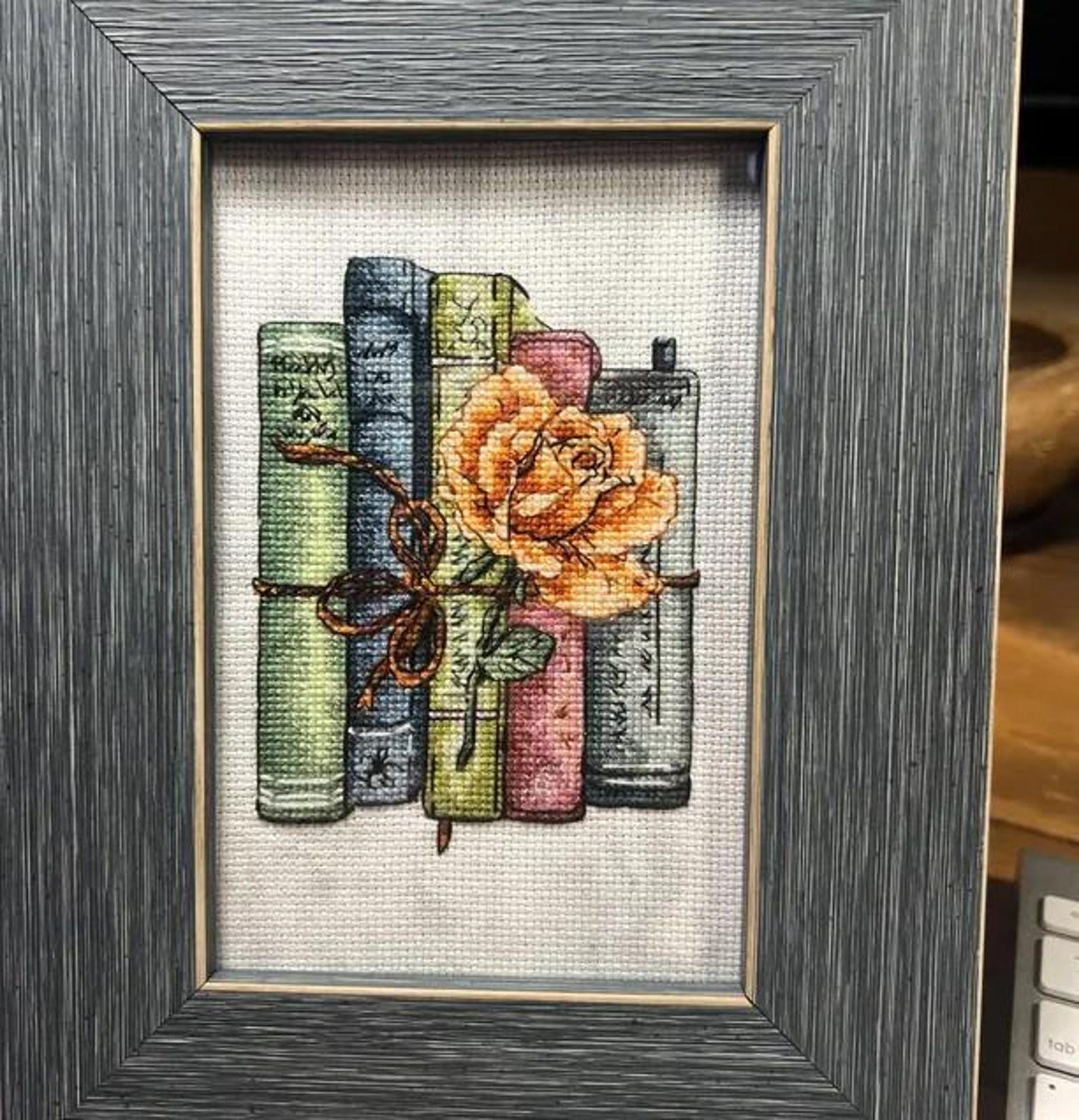 Books Cross Stitch Pattern PDF, Rose Counted Cross Stitch, Old Books ...