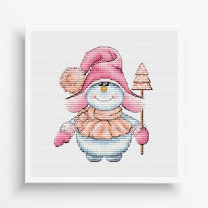 Snowman Cross Stitch Pattern, Snowman Cross stitch pattern, Christmas Cross stitch pattern, Christmas Holiday Needlepoint PDF Winter Friend