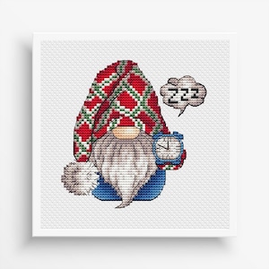 Gnome Cross Stitch Pattern, Cute Gnome embroidery PDF, Christmas Сross Stitch PDF, Merry Christmas Decor Download, Gnomes Patterns PDF
