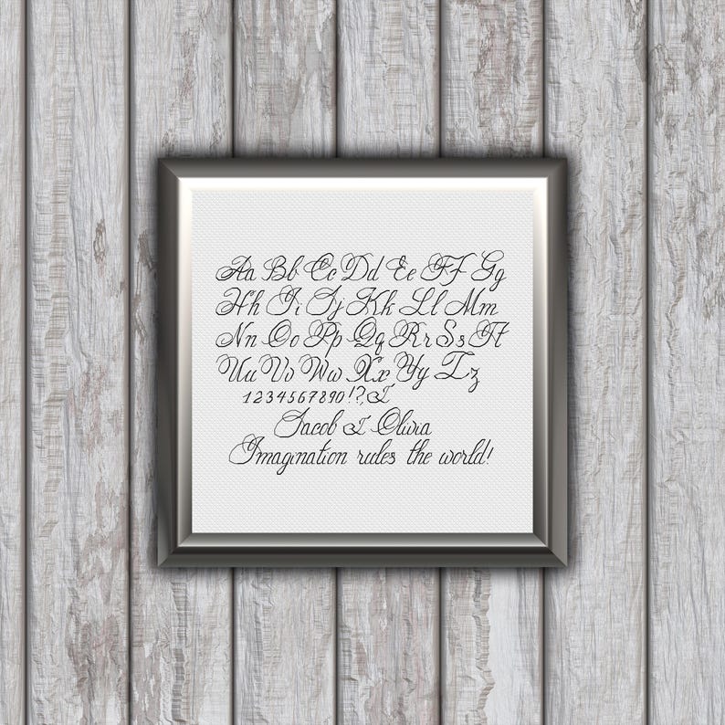 Calligraphy Alphabet Cross Stitch Pattern PDF, Cursive Font Embroidery ...