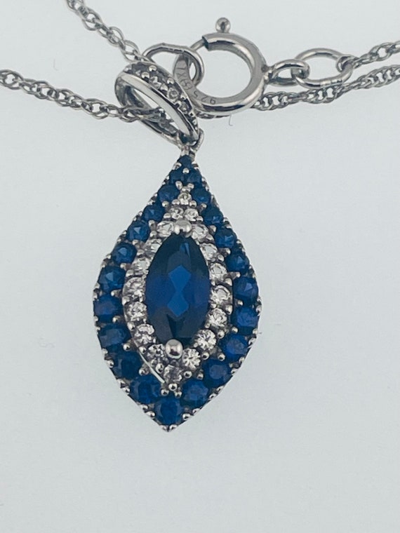vintage sapphire and diamond pendant with chain si