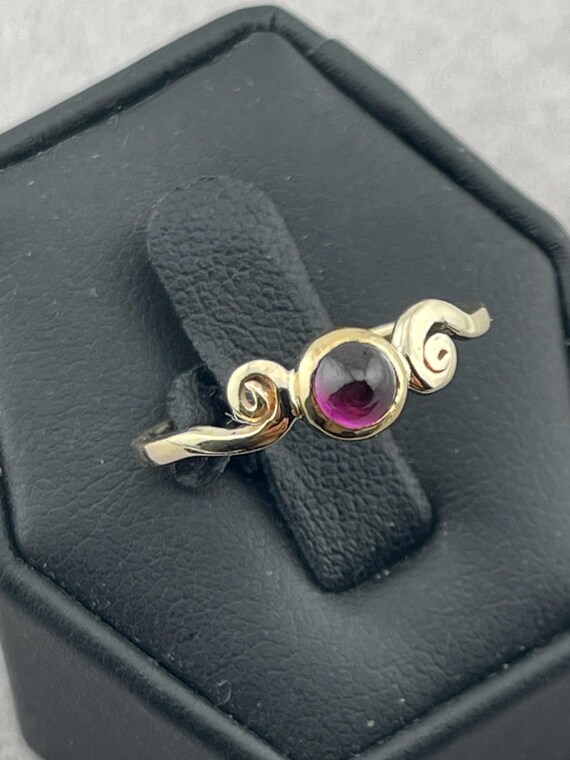 Antique cabochon, Ruby, bypass ring 14 karat yell… - image 3