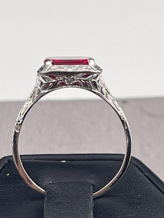 Antique rare 3 carat flat ruby statement, ring 18… - image 10