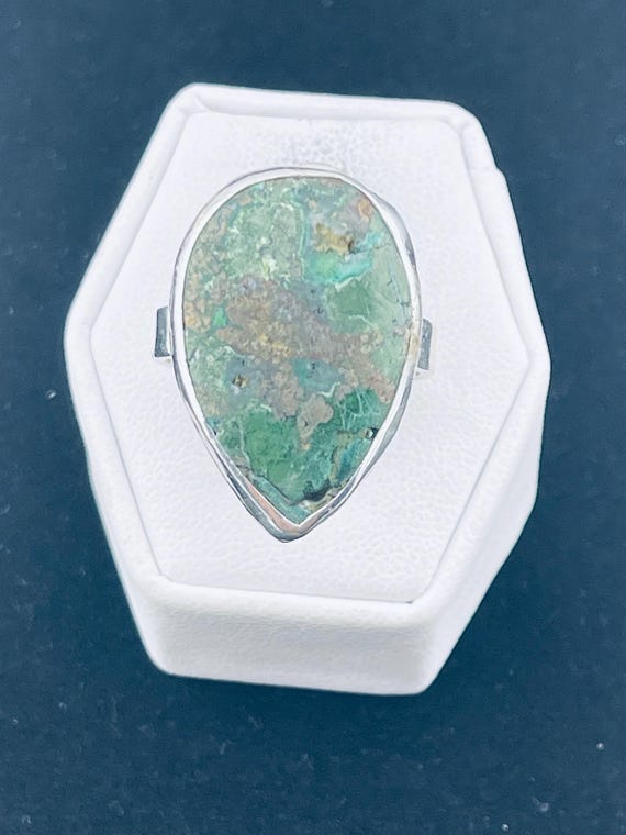 Antique Native American, unique, turquoise, ring, sterling silver