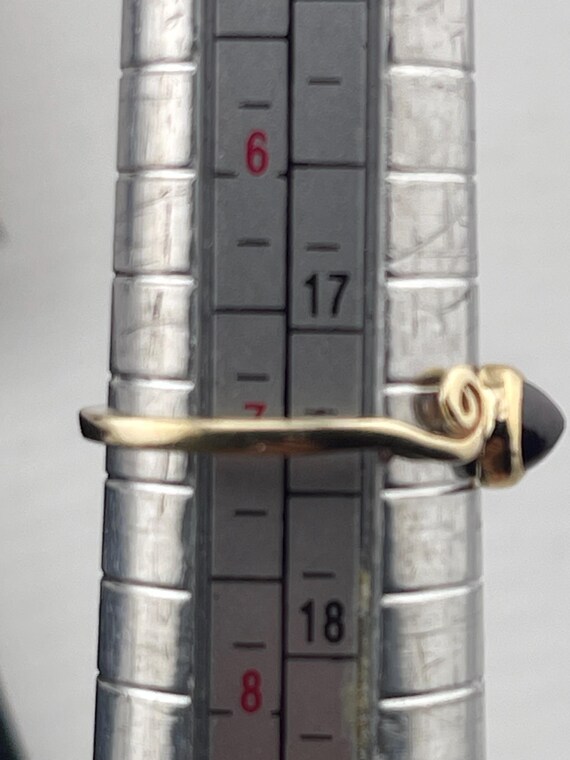 Antique cabochon, Ruby, bypass ring 14 karat yell… - image 10