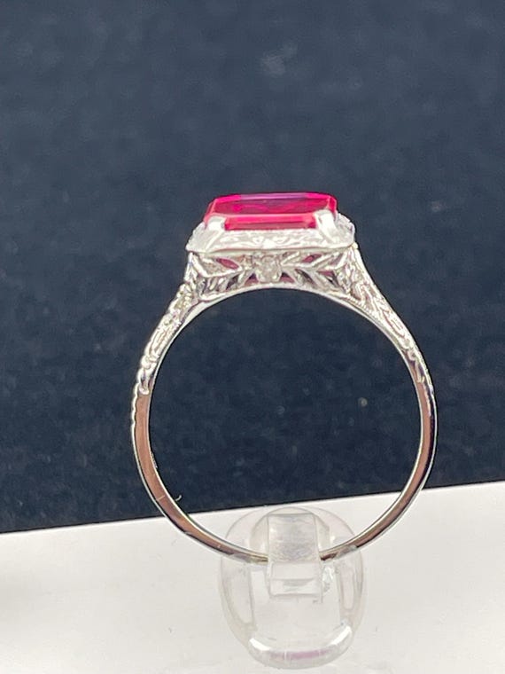 Antique rare 3 carat flat ruby statement, ring 18… - image 9