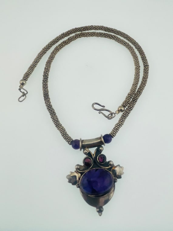 Antique amethyst,stone, and cabochon Necklace ster