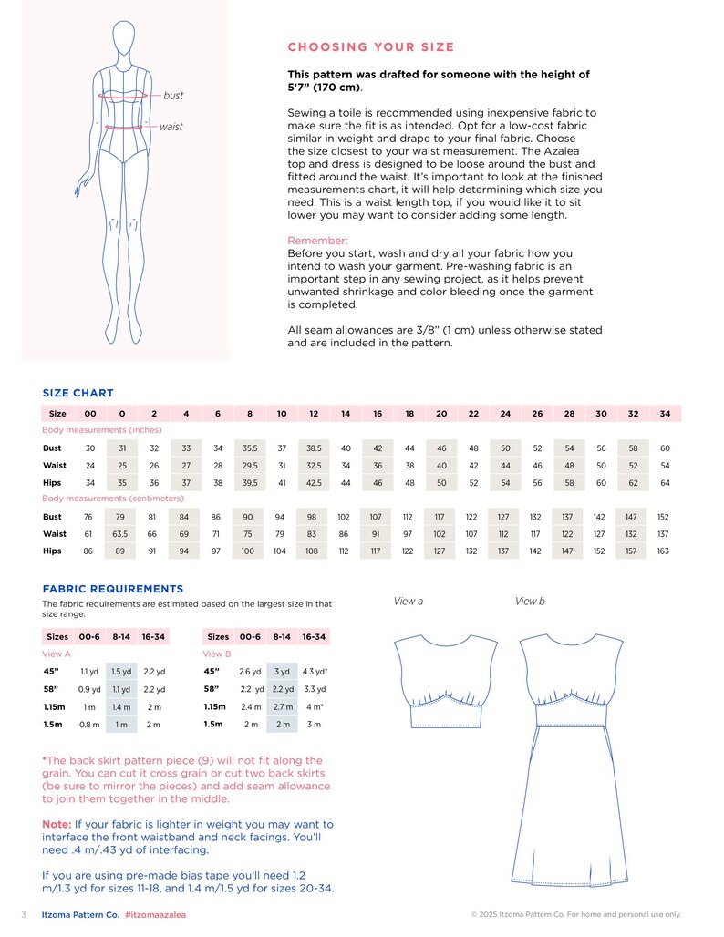 Azalea Top and Dress - Summer Dress, Elegant Top Pattern PDF Sewing ...