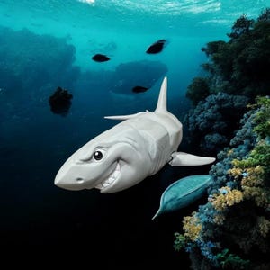 Articulated Great White Shark – Ocean Animal Decor | Flexible Desk Pet