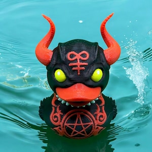 Demon Duck, Cruise Duck, rubber duck inspired 3d printed figurine