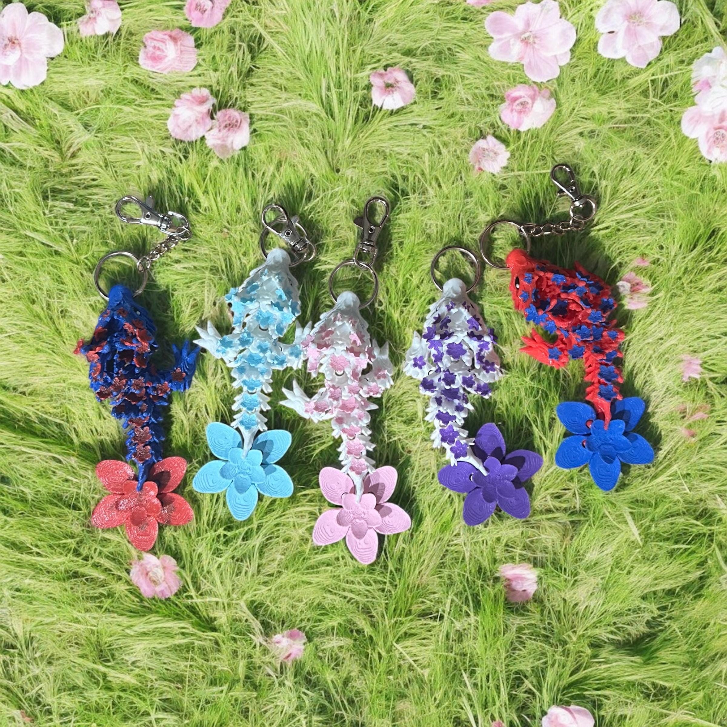 Cherry Blossom Dragon Keychain