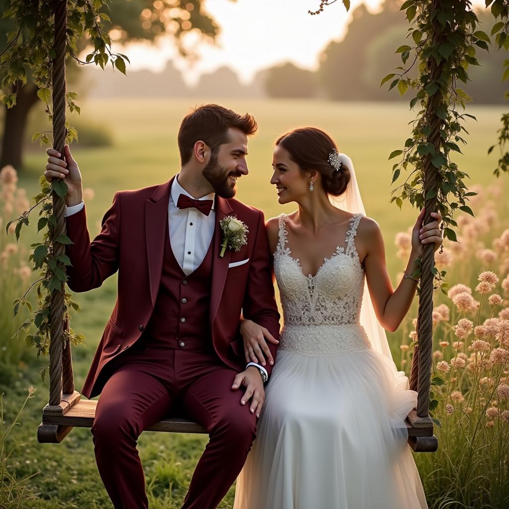 Mens 3-Piece Burgundy Slim Fit Suit with Vest – Wedding, Prom and Formal Wear