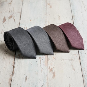 Textured Neutral Ties: Groomsmen Poly-Silk Blend Necktie Set