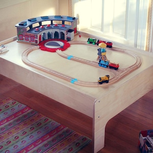 Modern Tots Kids Activity Table - Large Wooden Train Table - Bricks - Building Blocks - Sensory - Montessori Play - Playroom Furniture