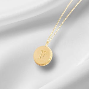 Collar con letra vintage, plata de ley 925 chapada en oro de 14 quilates, colgante con inicial, regalo para ella