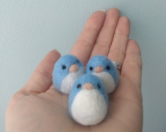 A friend. Bluebird/ needle felted bird/ felt blue bird/ pocket bird/ gift for a friend/ comfort/ grief/ anxiety