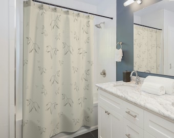 Origami Donkey Shower Curtain in Linen