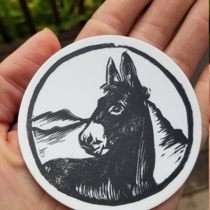 Mountain Donkey Circle Sticker image 2