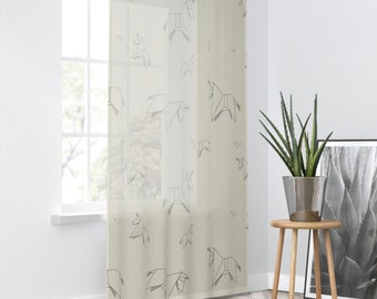 Origami Donkey Window Curtain in Linen (color)