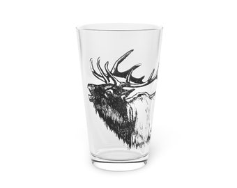 Bugling Elk Pint Glass, 16oz