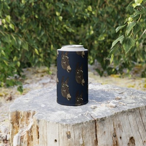 Flower Jennet Stubby Cooler in Glaxay Blue