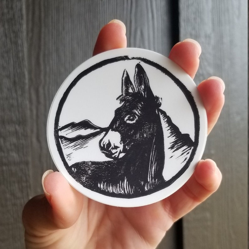 Mountain Donkey Circle Sticker image 1