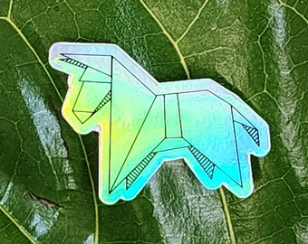Origami Donkey Holographic Mini Sticker