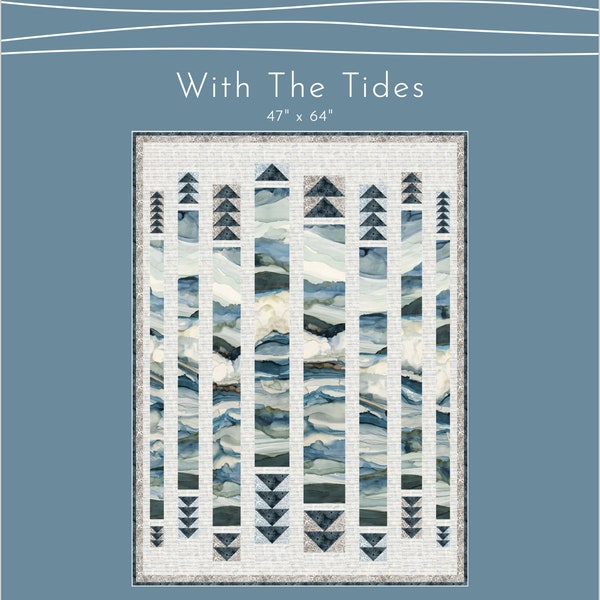 With The Tides (Herunterladbares digitales PDF) Quilt-Muster von Shell Rummel & Natalie Crabtree für Shell Rummel's Time and Tide quilting fabric