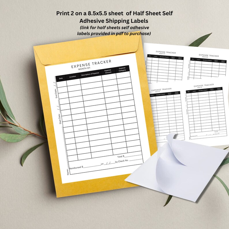 Receipt Organizer/ Expense Envelopes/record Expenses, Store Receipts