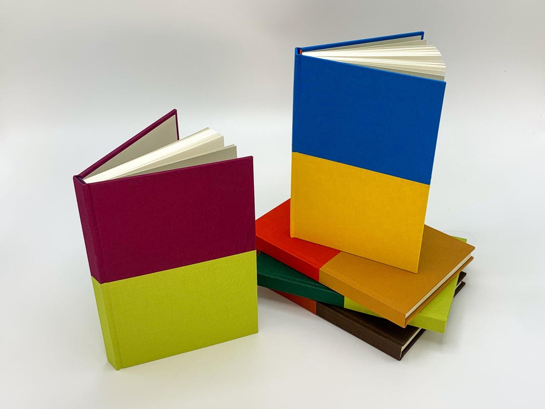 Hardcover Blank Book: Half & Half Colorblock Design, 5.25