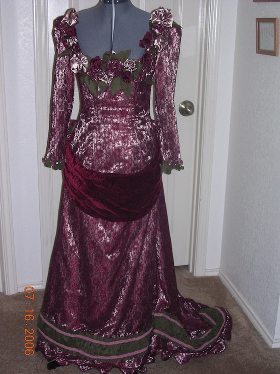 burgundy victorian dress
