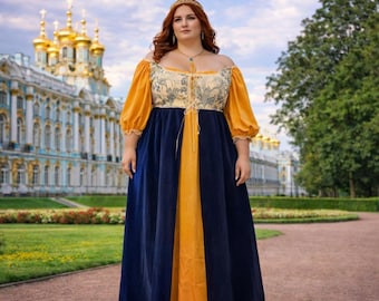 Ladies Renaissance Costume Dress, Cosplay Princess Gown