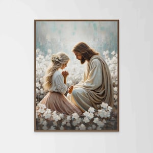 Know Him, Modern Christian Art, Jesus and Girl, Jesus Art, LDS Painting, Bible Wall Art, Jesus and Woman, Jesus Christ Art, Christian Poster