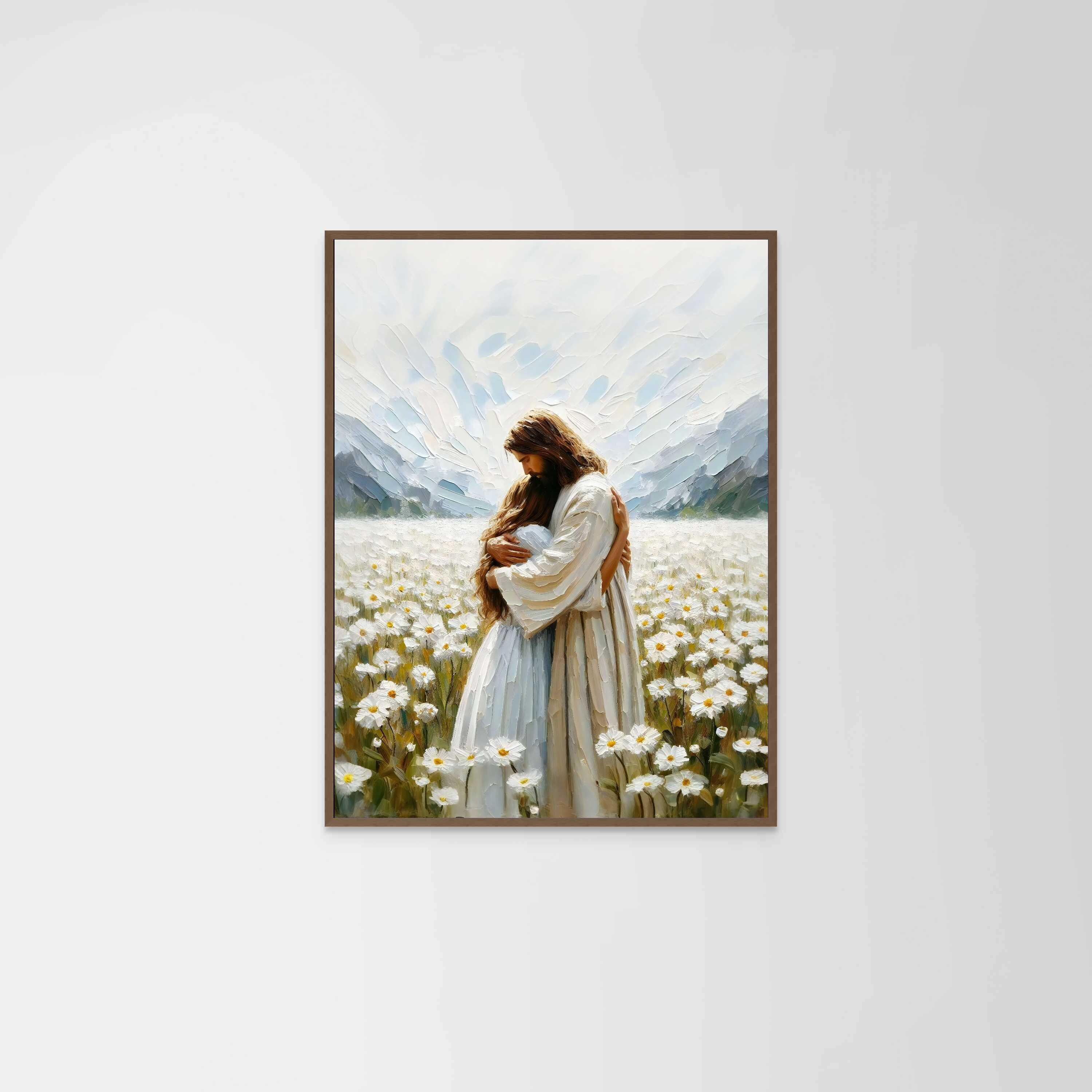 His Love Modern Christian Art Jesus Hugging Girl Jesus Painting LDS his-love-modern-christian-art-jesus-hugging-girl-jesus-painting-lds