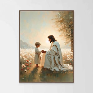 Together Again, Christian Wall Art, Jesus with Boy, Jesus Picture, Christ with Kids, Bible Painting, Religious Wall Art, Jesus Printable Art
