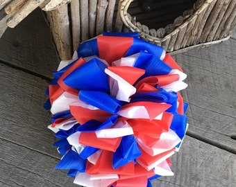 RED, WHITE and BLUE Bow ~ Support Our Troops and Coronavirus ~ 6”