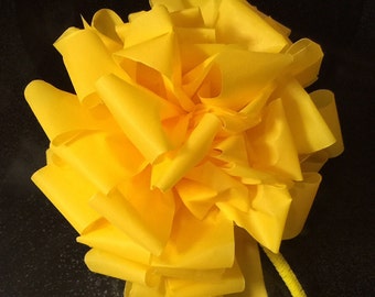 Little 4" YELLOW RIBBON BOW weatherproof  for the Troops, deployed