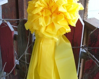 Support Our Troops Bow Giant 12” YELLOW BOW -outdoor - deployment bow