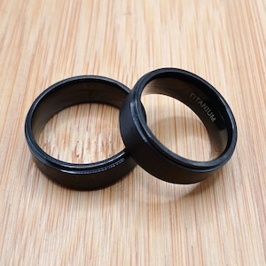 Titanium Men&#39;s Ring, Black Mens Ring, Titanium Wedding Ring, Wedding Band Men, Engagement Ring, Titanium Ring, Mens Wedding Ring, FREE BOX