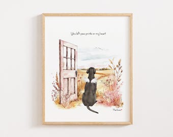Personalized Dog Memorial Gift, Rainbow Bridge, Dog Sympathy Gift, Dog Bereavement Gift, Dog Loss Gift, Custom Dog Remembrance Gift Portrait