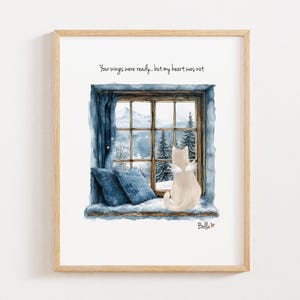 Personalized Cat Memorial Gift, Rainbow Bridge, Cat Sympathy Gift, Cat Bereavement Gift, Cat Loss Gift, Custom Cat Remembrance Gift Portrait