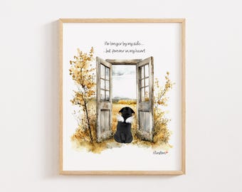 Personalized Dog Memorial Gift, Rainbow Bridge, Dog Sympathy Gift, Dog Bereavement Gift, Dog Loss Gift, Custom Dog Remembrance Gift Portrait