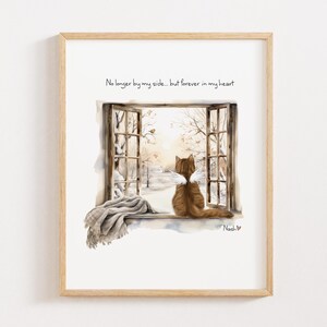 Personalized Cat Memorial Gift, Rainbow Bridge, Cat Sympathy Gift, Cat Bereavement Gift, Cat Loss Gift, Custom Cat Remembrance Gift Portrait