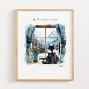 Personalized Cat Memorial Gift, Rainbow Bridge, Cat Sympathy Gift, Cat Bereavement Gift, Cat Loss Gift, Custom Cat Remembrance Gift Portrait