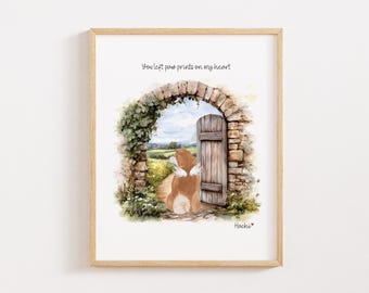 Personalized Dog Memorial Gift, Rainbow Bridge, Dog Sympathy Gift, Dog Bereavement Gift, Dog Loss Gift, Custom Dog Remembrance Gift Portrait