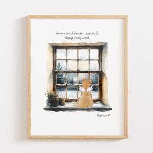 Personalized Cat Memorial Gift, Rainbow Bridge, Cat Sympathy Gift, Cat Bereavement Gift, Cat Loss Gift, Custom Cat Remembrance Gift Portrait