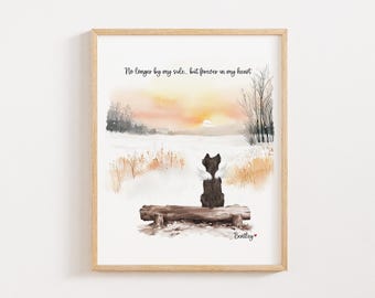 Personalized Dog Memorial Gift, Rainbow Bridge, Dog Sympathy Gift, Dog Bereavement Gift, Dog Loss Gift, Custom Dog Remembrance Gift Portrait