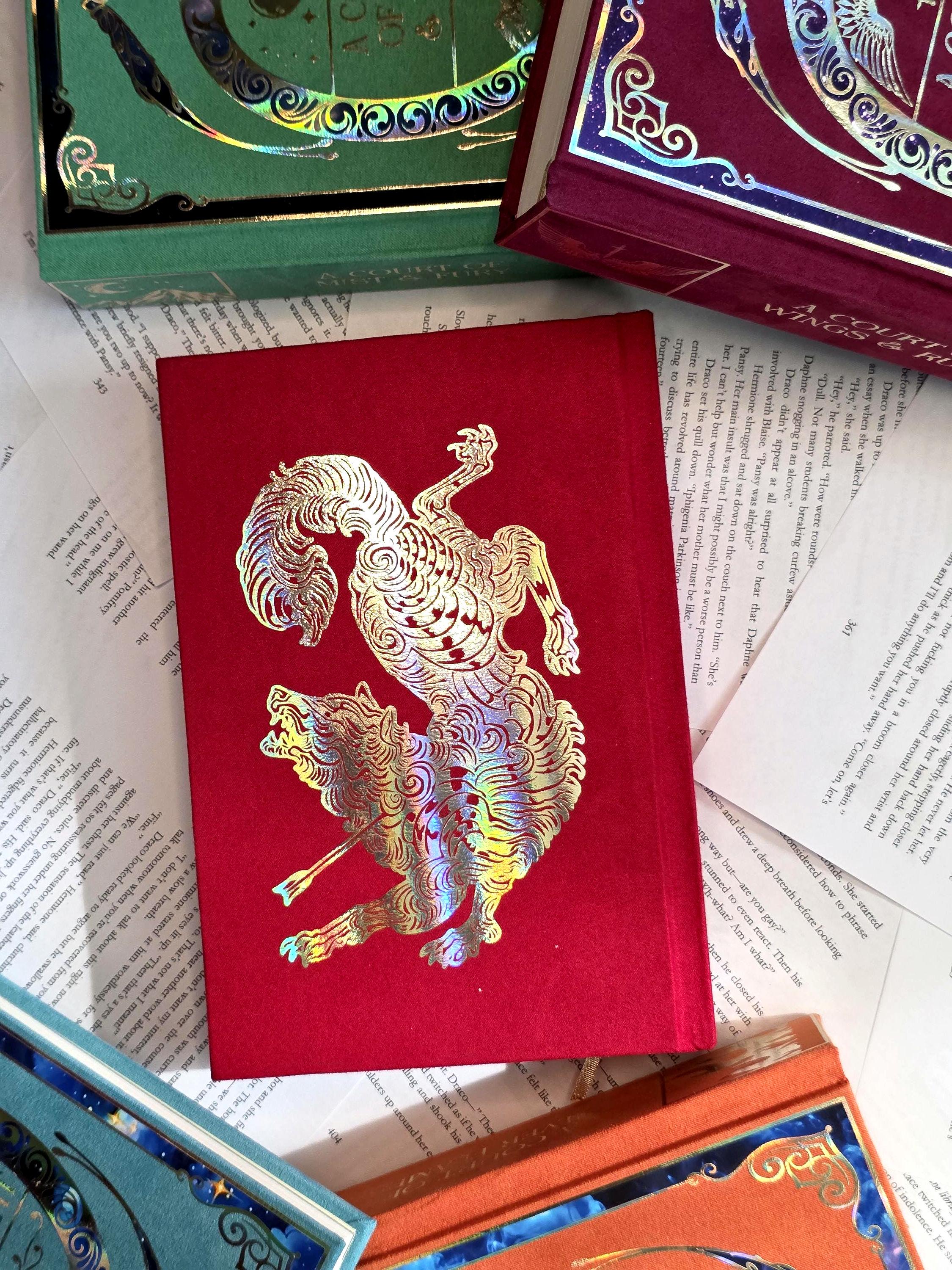 Custom Rebound A Court of Thorns and Roses Book SET | Faux Suede & Gold Foil Edition | Fantasy Collector’s Book | Bookish Gift