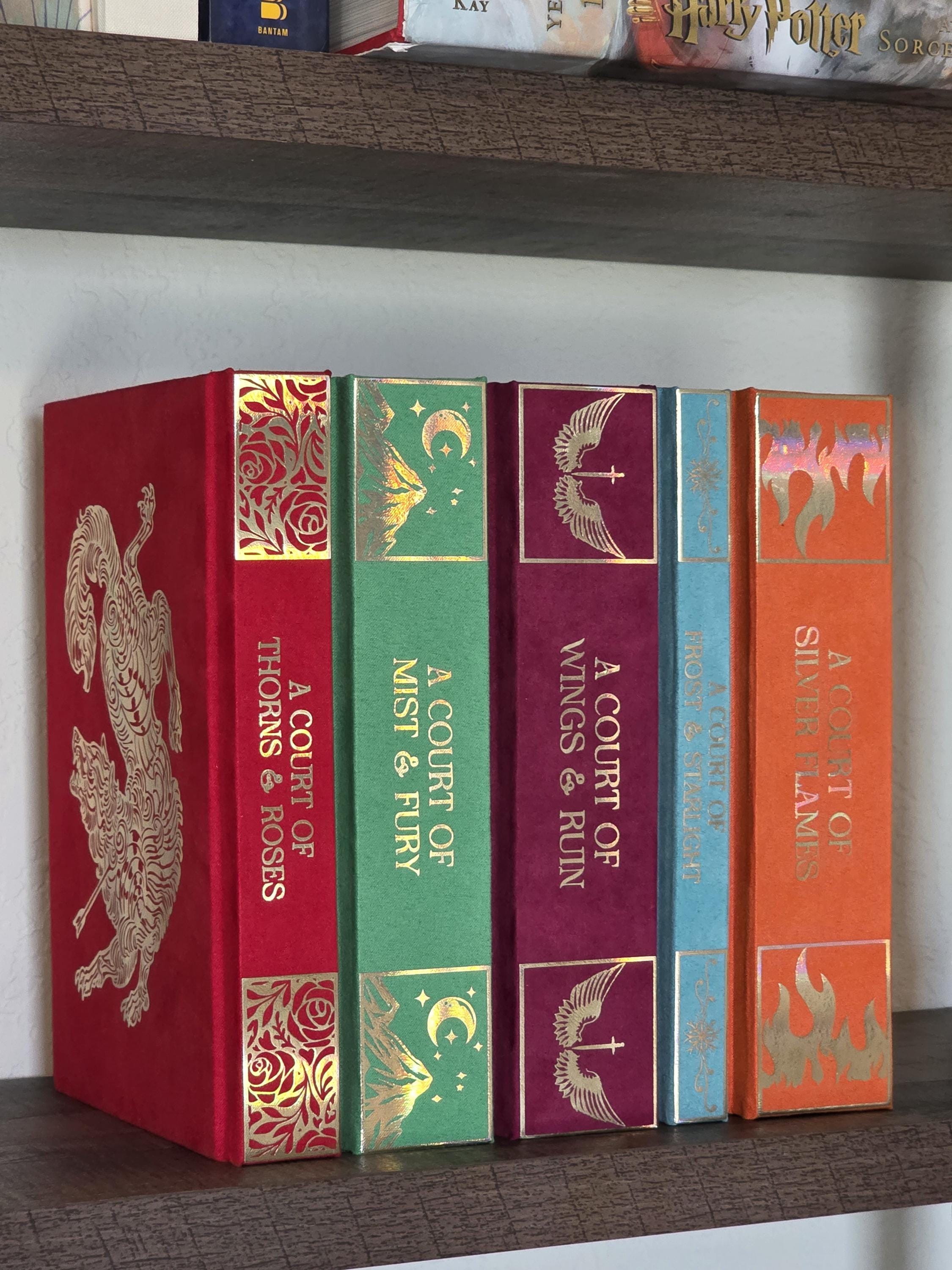 Custom Rebound A Court of Thorns and Roses Book SET | Faux Suede & Gold Foil Edition | Fantasy Collector’s Book | Bookish Gift